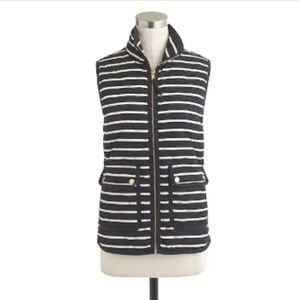 Blue and White Striped Puffer Vest